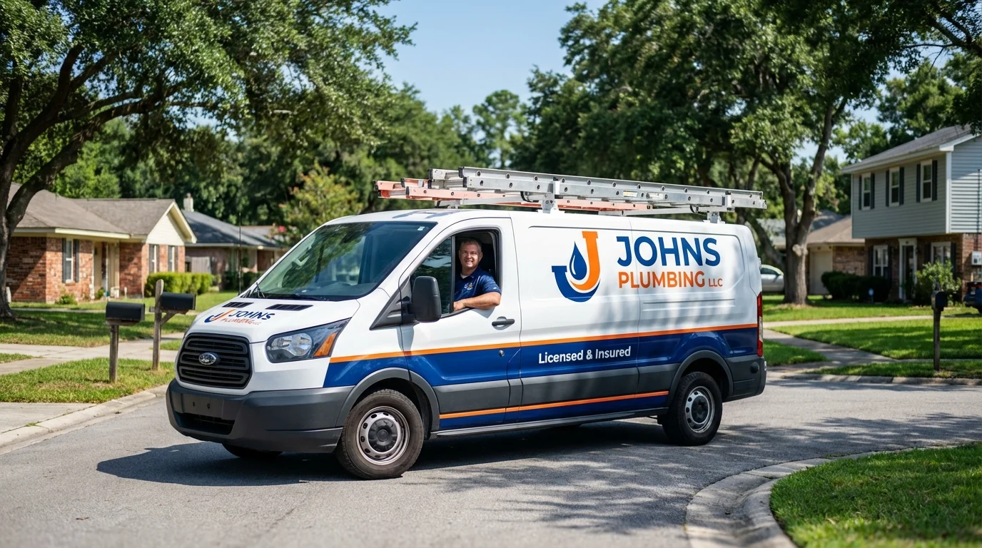 Johns Plumbing LLC service van in San Pablo, CA
