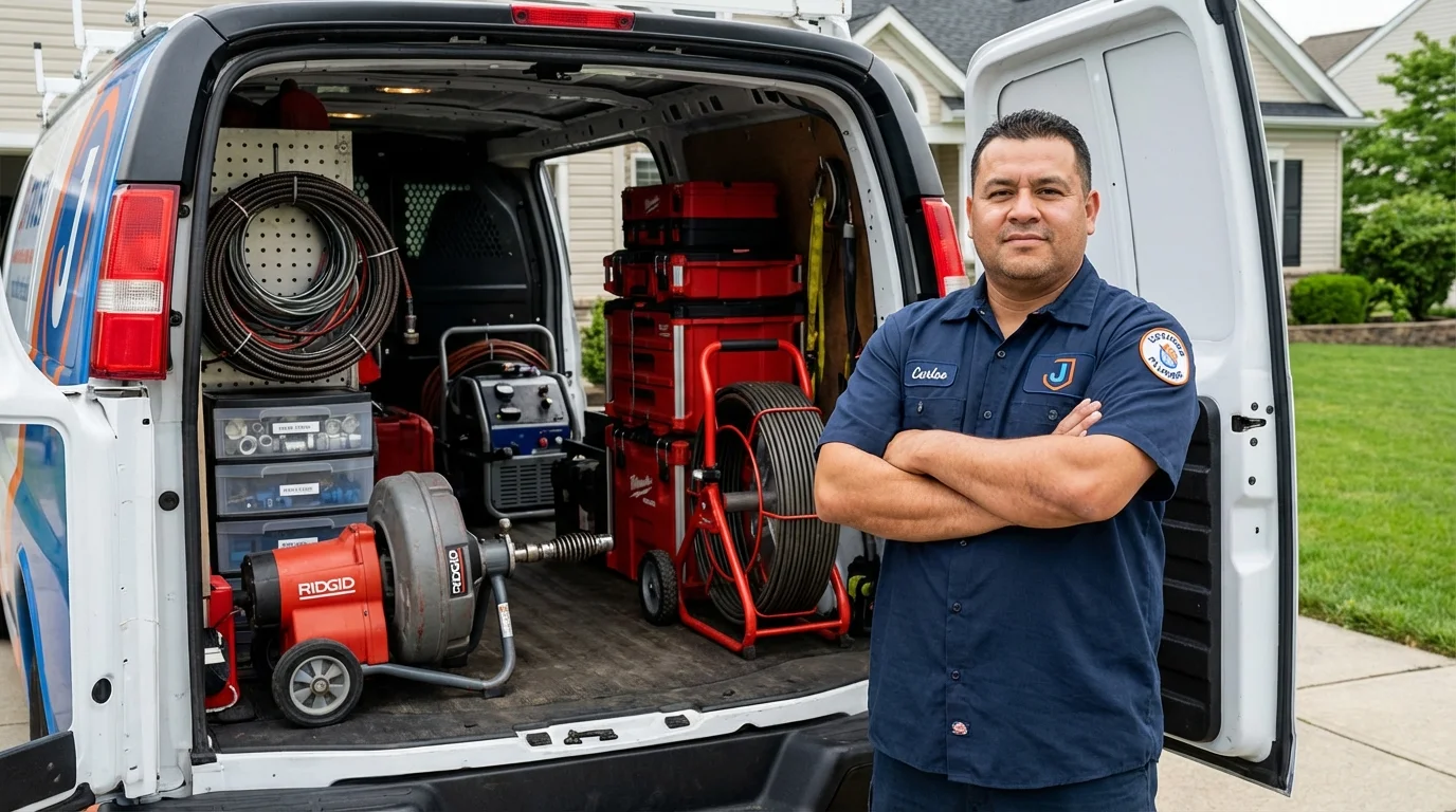 Professional drain cleaning equipment and Johns Plumbing LLC plumber in San Pablo